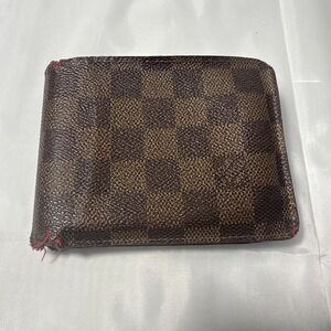 Louis Vuitton Damier Ebene Multiple Bifold Wallet Monogram Slender Canvas Brown‎